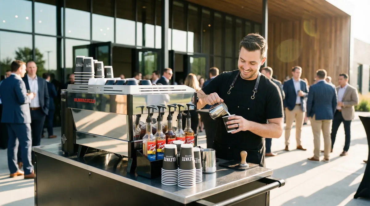 Mobile coffee cart at an outdoor event